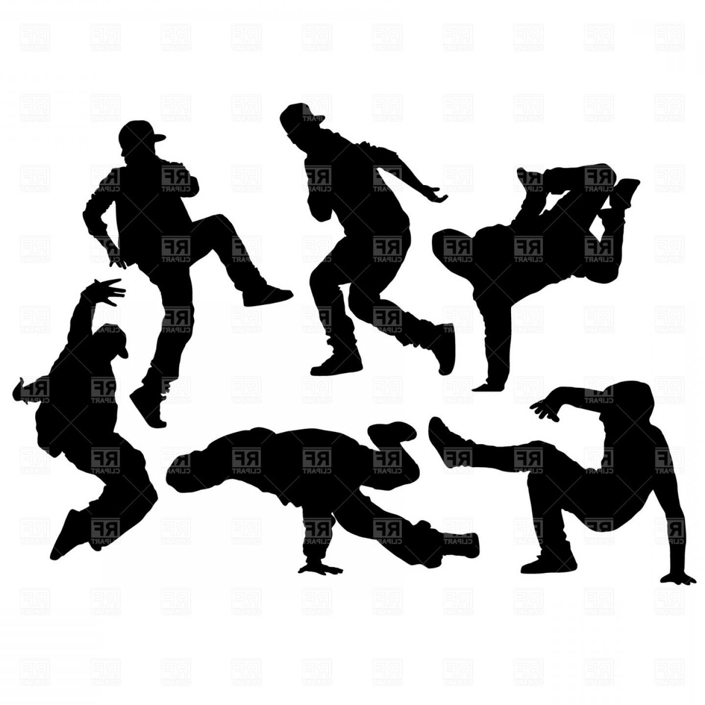 1440x1440 Hip Hop Dancer Silhouettes Vector Clipart Savoyuptown