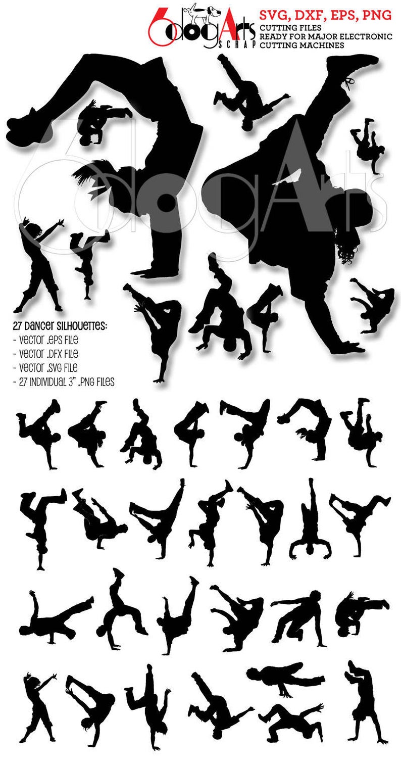 794x1518 Hip Hop Dancer Silhouettes Vector Digital Dxf Etsy