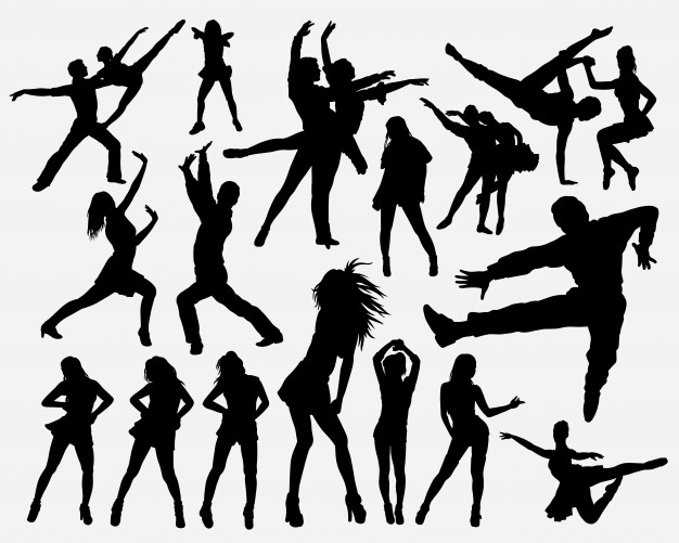 626x501 Hiphop Dance Silhouette Vector Premium Download
