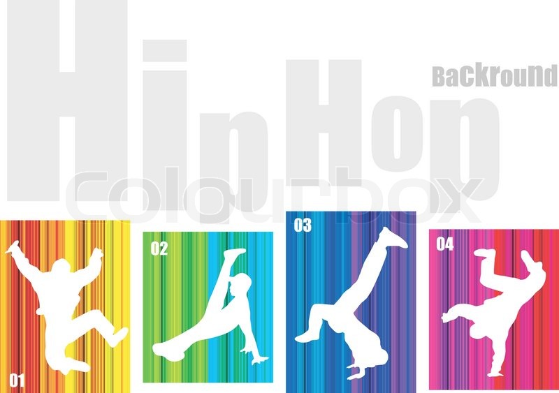 800x563 Vector Hip Hop Silhouette On Abstract Stock Vector Colourbox