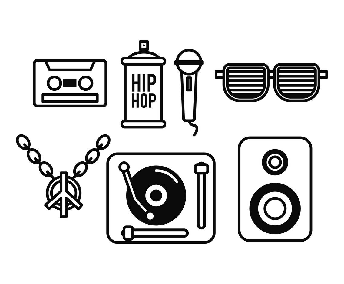 1136x936 Hip Hop Vector Set Vector Art Graphics