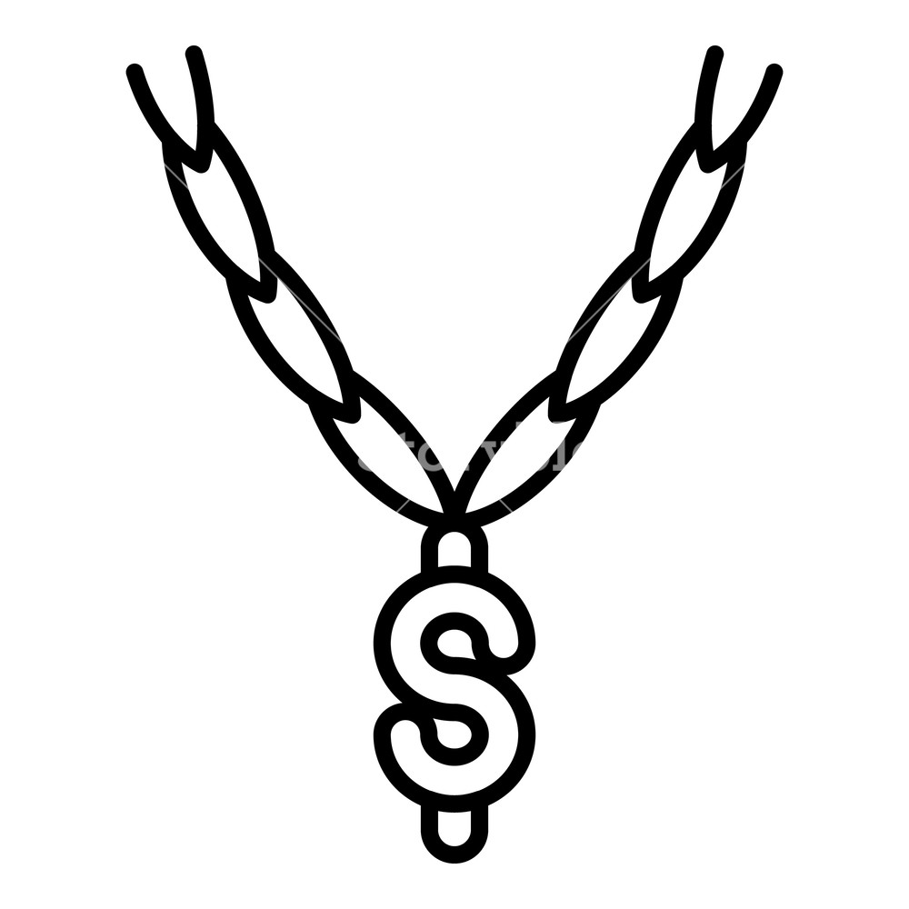 1000x1000 Hip Hop Gold Chan Outline Hip Hop Gold Chain Vector Icon