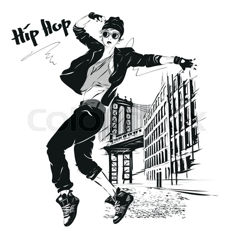 800x800 The Young Girl Dances Hip Hop Vector Stock Vector Colourbox