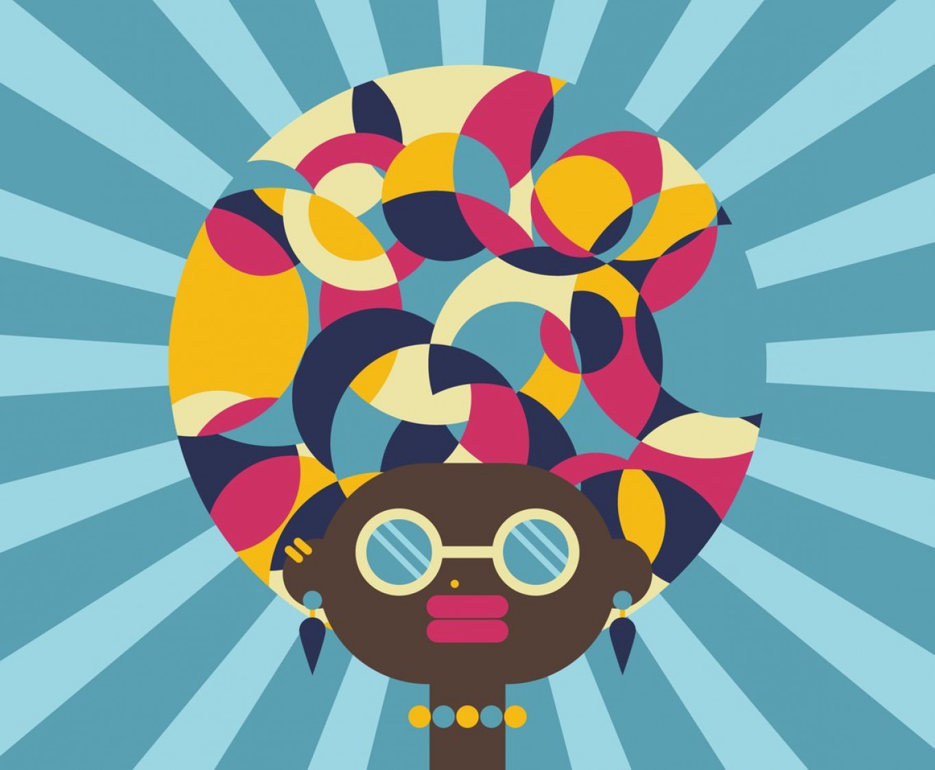 1363x1123 Afro Girl Hippie Background Vector Geekchicpro