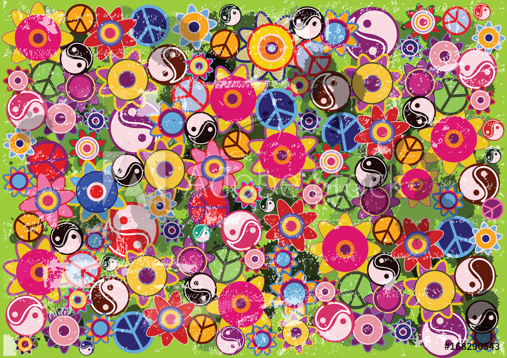 1000x707 Photo Art Print Abstract Vector Grunge Hippies Background