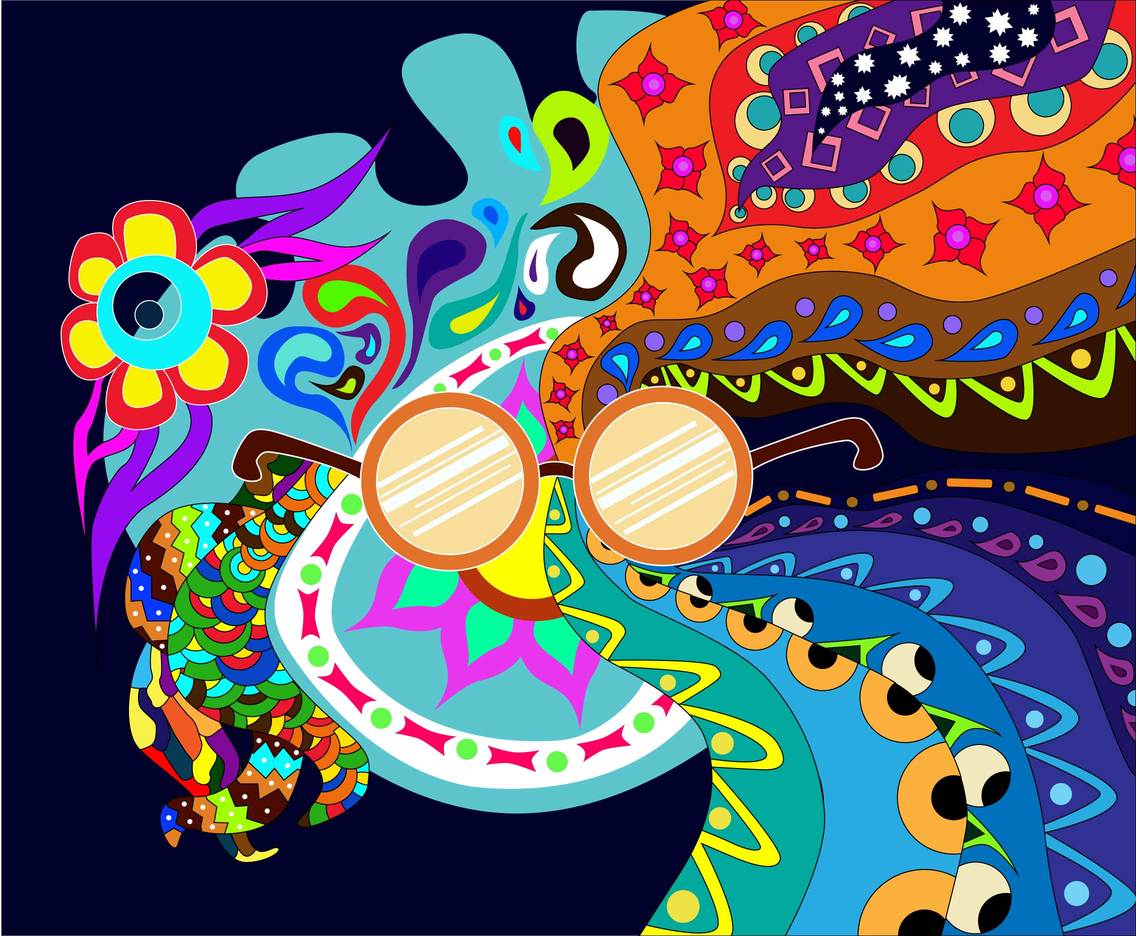 1136x936 Psychadelic Hippie Background Vector Vector Art Graphics