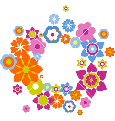 380x400 Retro Hippy Flower Clip Art Retro Flowers Background Vector