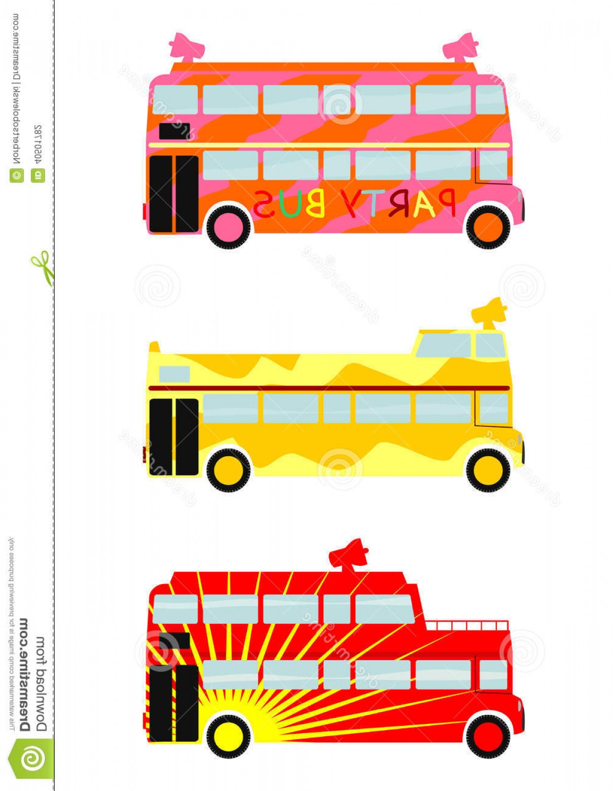 1210x1560 Stock Photography Party Bus Cartoon Silhouettes Colorful Hippie