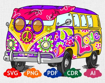 340x270 Vector Hippie Van Etsy