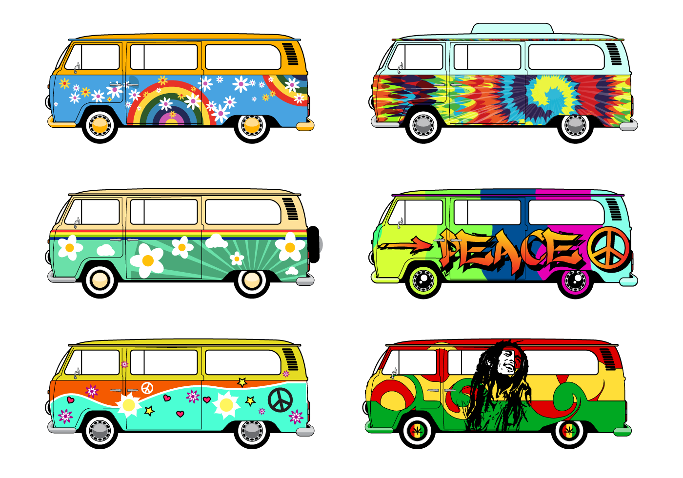 1400x980 Hippie Bus Free Vector Art
