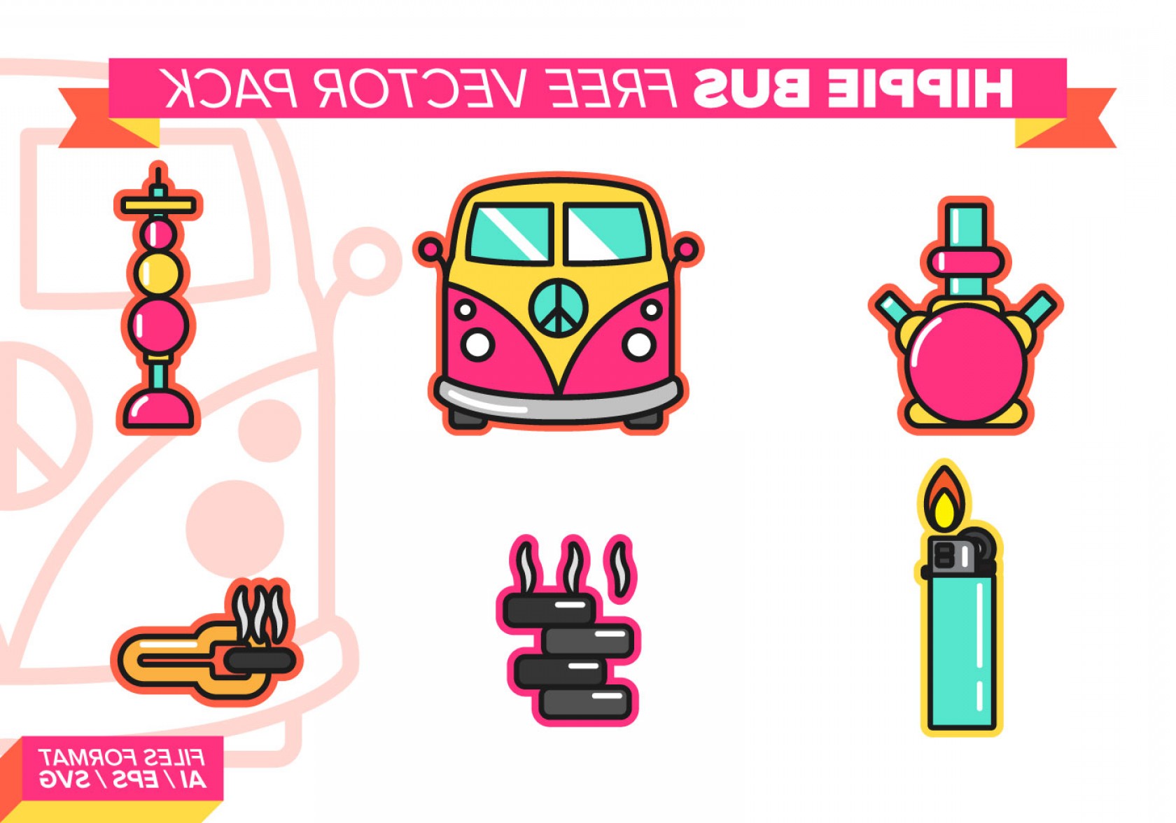 1680x1176 Hippie Bus Free Vector Pack Studiogrfx