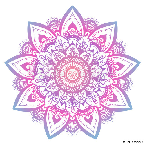 500x500 Outline Flower Mandala Decorative Ornament Floral Design Element