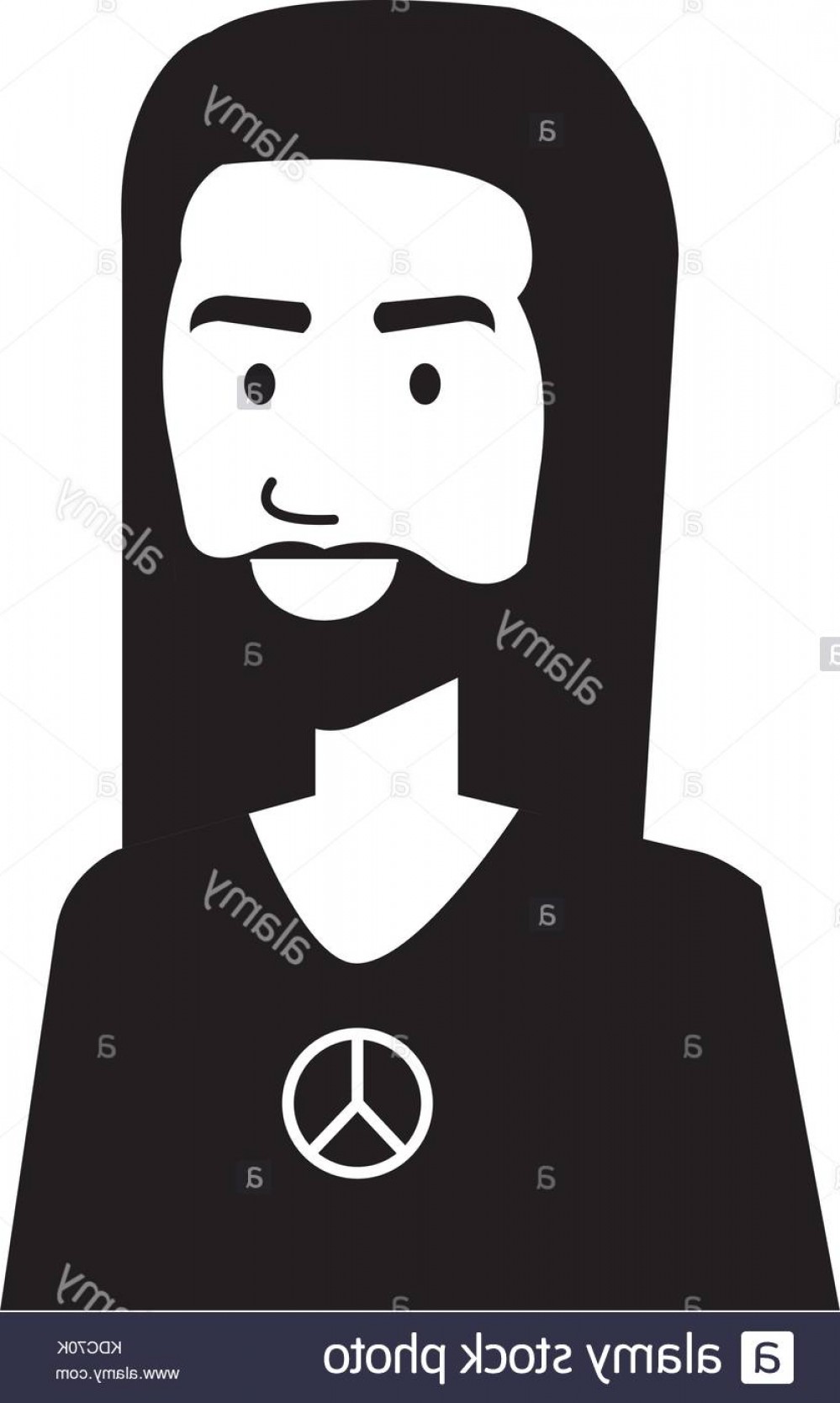 999x1668 Stock Image Hippie Man With Long Hair Vector Illustration Design