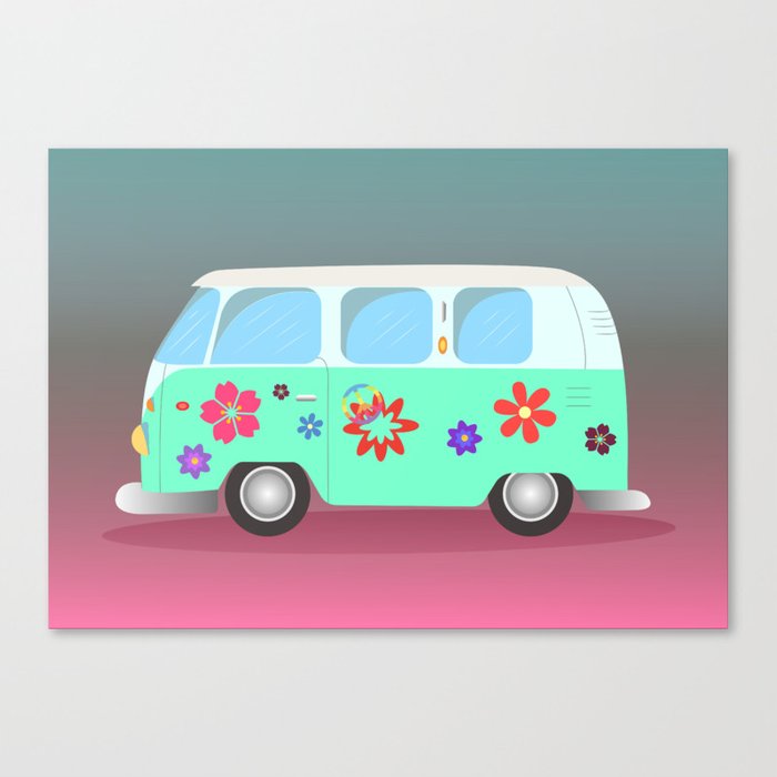 700x700 Van Hippie Vector Canvas Print