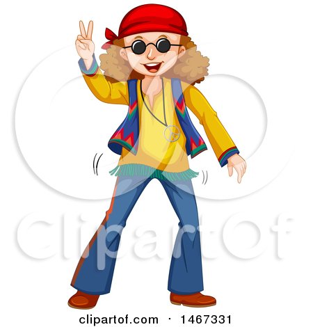 450x470 Clipart Of A Hippie Man