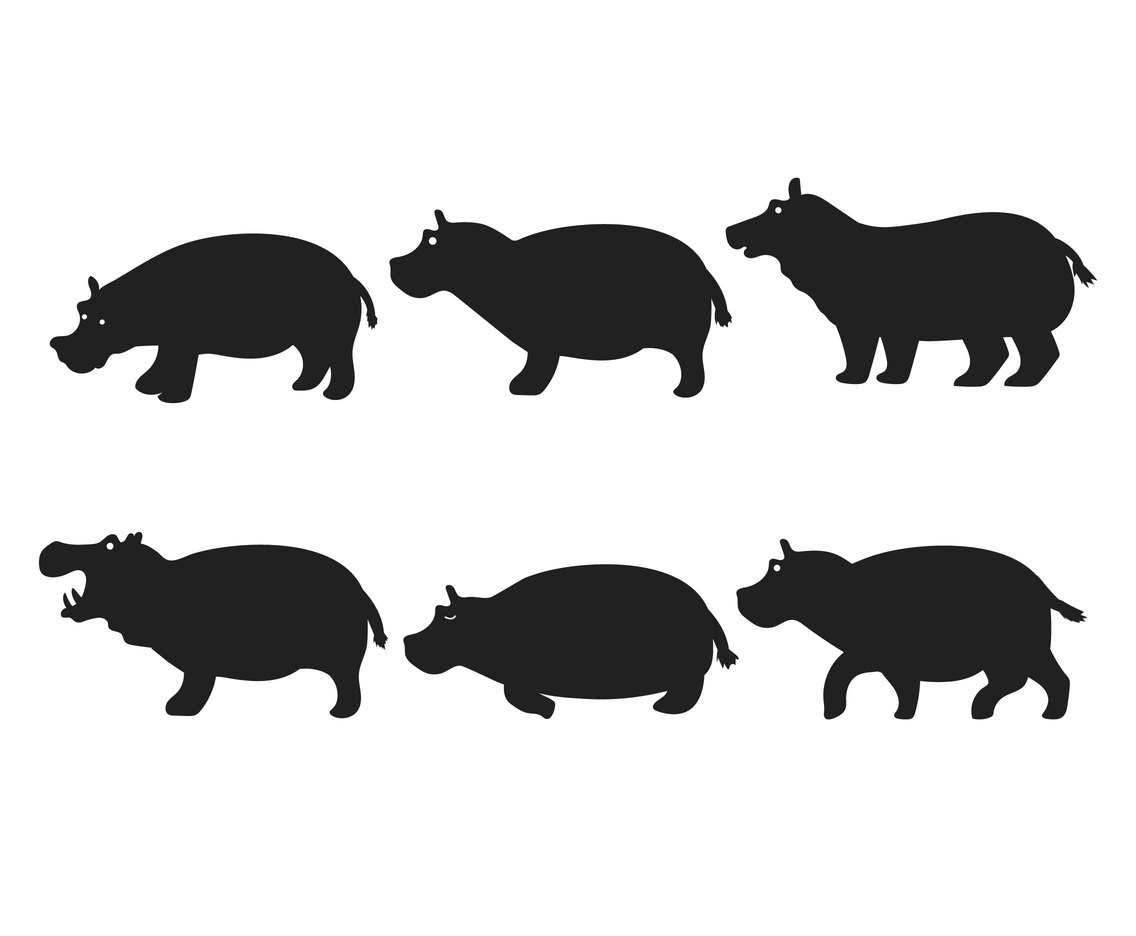 1136x936 Hippo Vector Set Vector Art Graphics