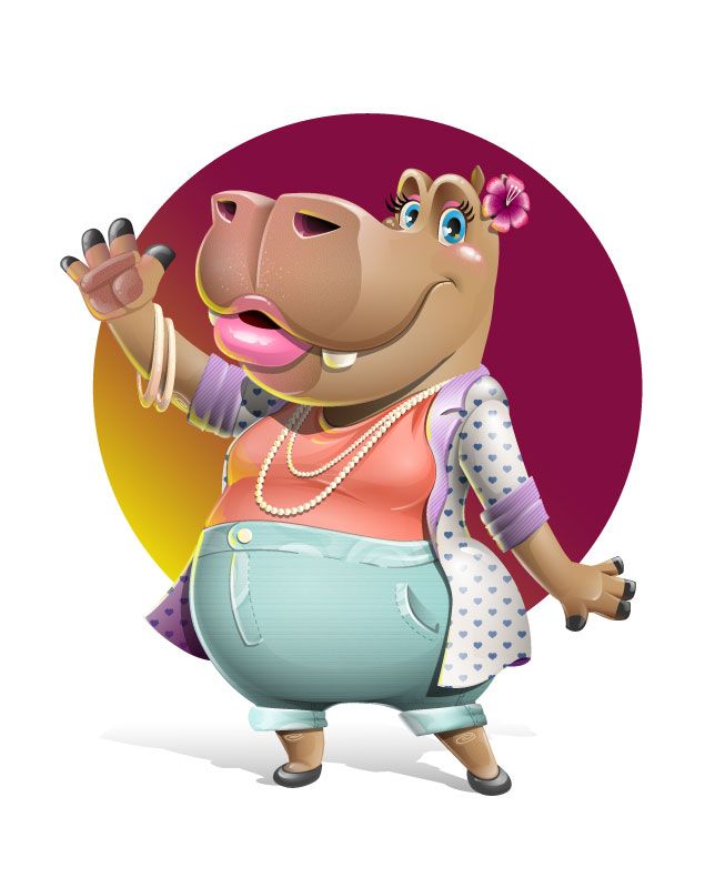 644x800 Hippo Images A Pretty Girl Hippo Vector Cartoon Character Made