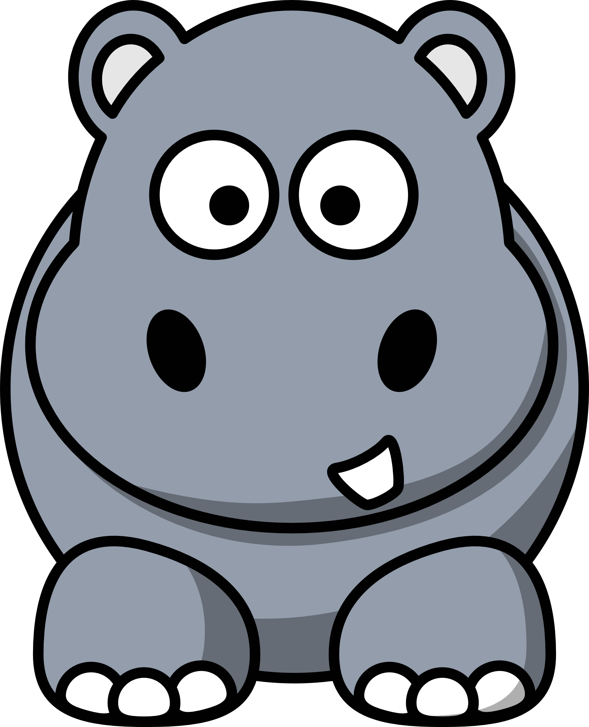 1979x2443 Hippo Vector Graphics Clipart Image