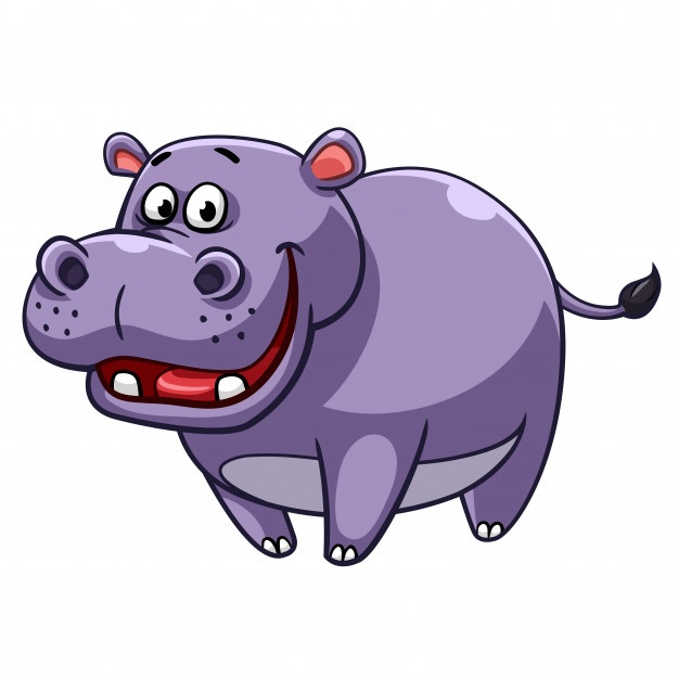 626x626 Hippopotamus Cartoon Style Vector Premium Download