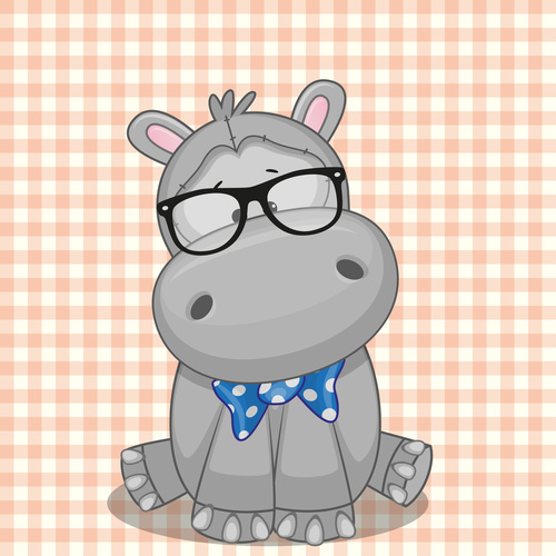 500x500 Cartoon Hippo Vector Free Download