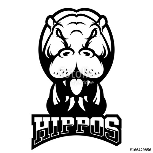 500x500 Hippopotamus Vector Logo Illustration Stock Image And Royalty