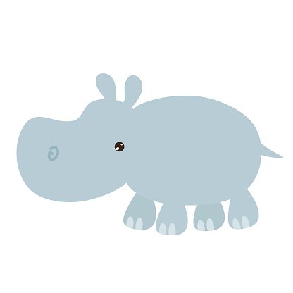 416x416 Hippopotamus Vector Cartoon Illustration Premium Clipart