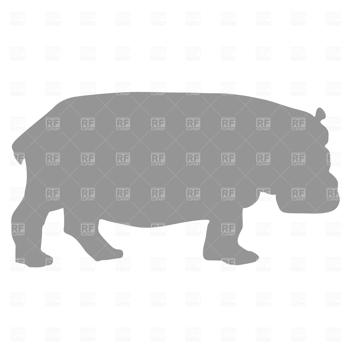 1200x1200 Hippopotamus Silhouette Vector Image Of Plants And Animals