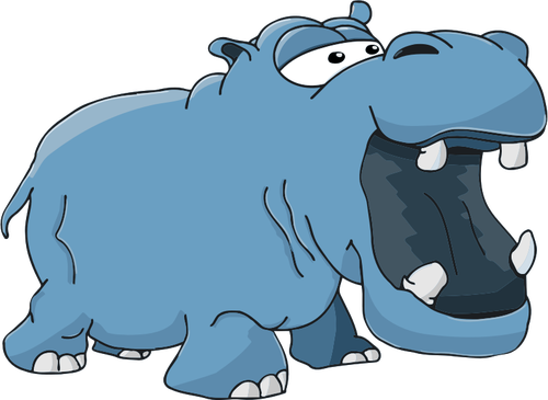 500x365 Hippopotamus Vector Illustration