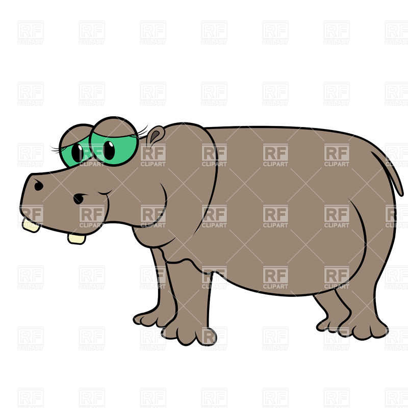 800x800 Sad Cartoon Hippopotamus Vector Image Of Plants And Animals