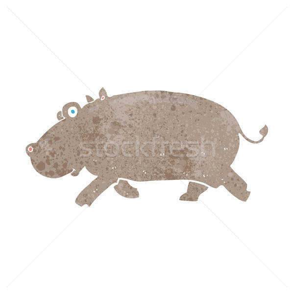 600x600 Cartoon Hippopotamus Vector Illustration Lineartestpilot