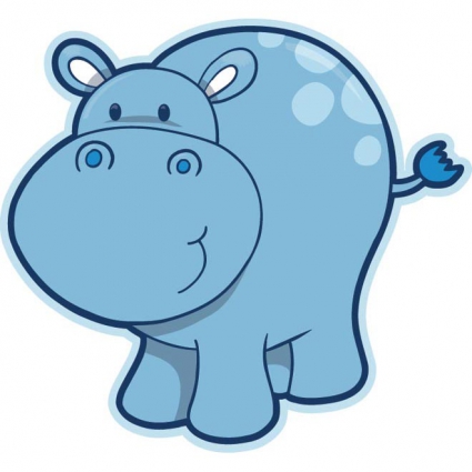 425x425 Cute Baby Hippopotamus Vector Free Vectors Ui Download