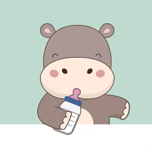 490x490 Cute Cartoon Baby Hippopotamus
