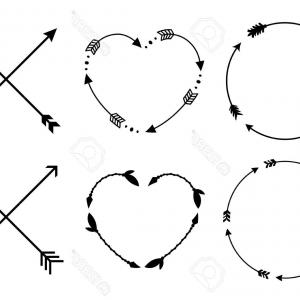 300x300 Heart Wooden Frame With Arrow Vector Geekchicpro