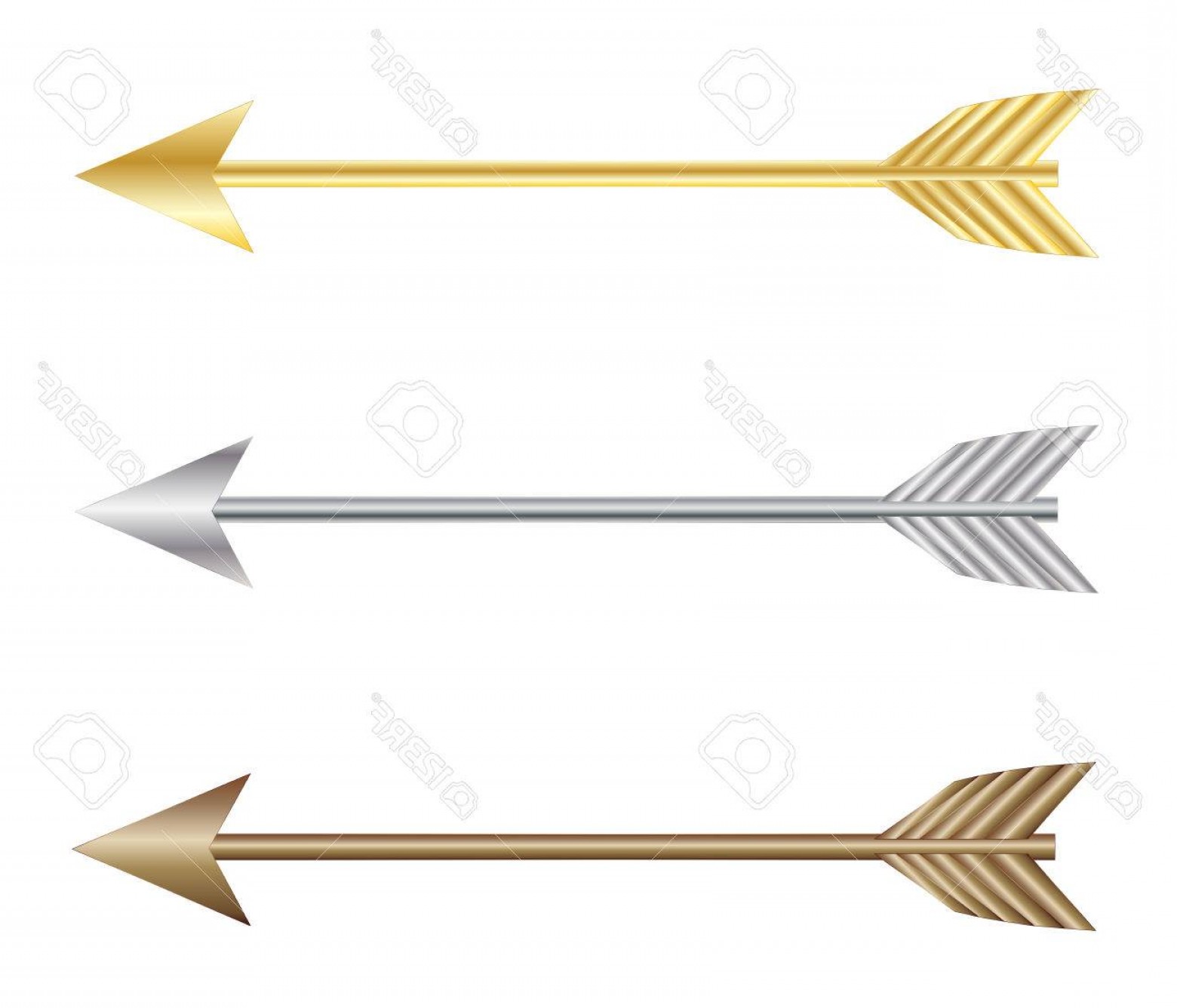 1560x1336 Photostock Vector Bow Arrows Gold Silver And Bronze Vector