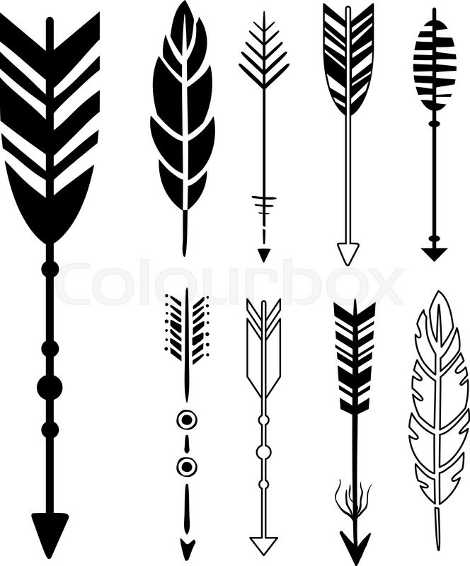 664x800 Set Of Cute Hipster Arrows, Hand Drawn Stock Vector Colourbox