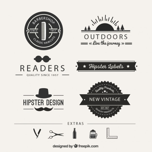 626x626 Hipster Logos Vector Free Download