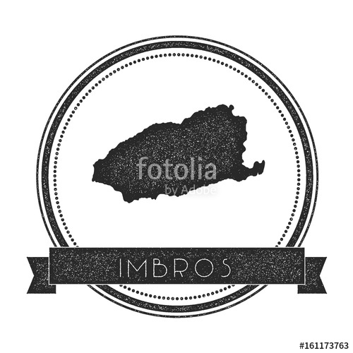 500x500 Imbros Map St Retro Distressed Insignia Hipster Round Badge