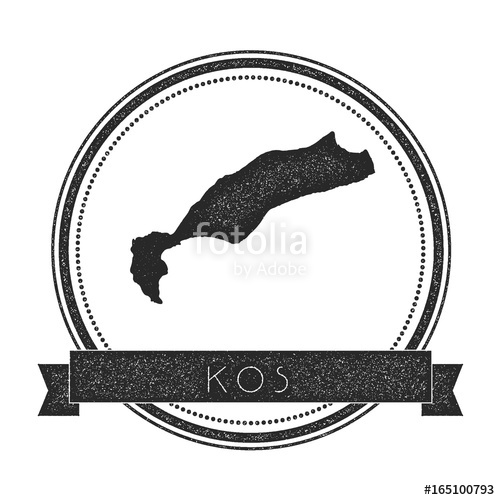 500x500 Kos Map St Retro Distressed Insignia Hipster Round Badge