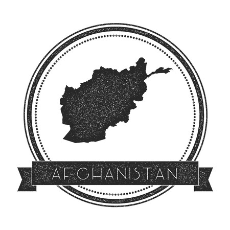 450x450 Retro Distressed Afghanistan Badge With Map Hipster Round Rubber