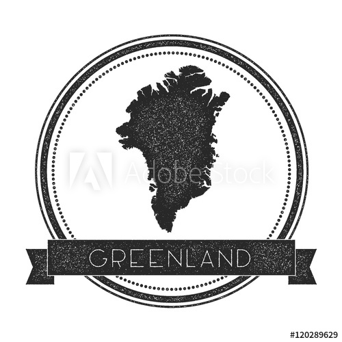 500x500 Retro Distressed Greenland Badge With Map Hipster Round Rubber