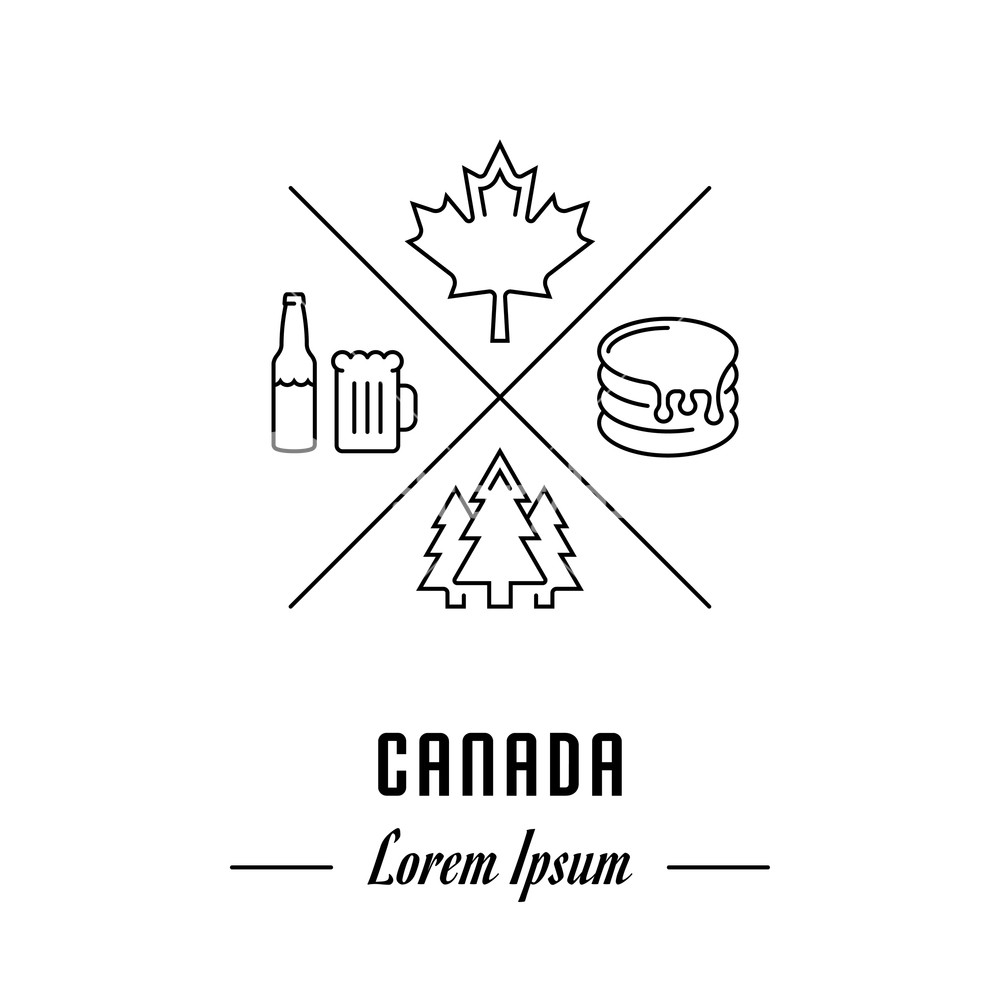 1000x1000 Vector Logo Canada Hipster Emblem, Label Or Banner For Travel