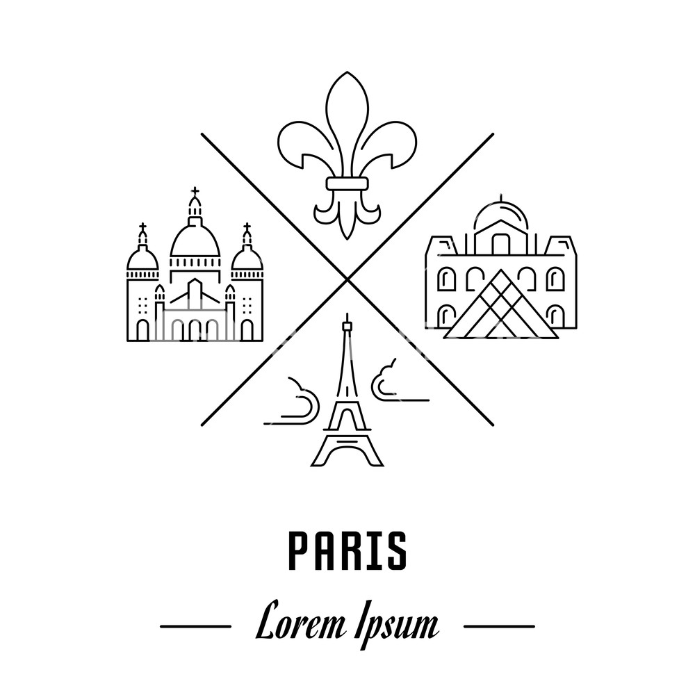 1000x1000 Vector Logo Paris Hipster Emblem, Label Or Banner For Travel