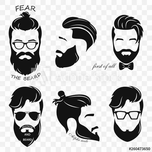Set Of Different Silhouettes Of Bearded Hipsters Bearded Men 500x500 Set Of Different Silhouettes Of Bearded Hipsters Bearded Men