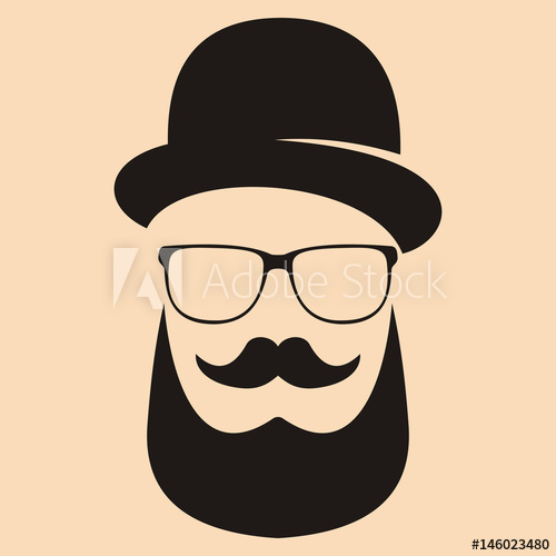 Fashion Silhouette Hipster Style Hat, Glasses, Mustache, Beard 500x500 Fashion Silhouette Hipster Style Hat, Glasses, Mustache, Beard