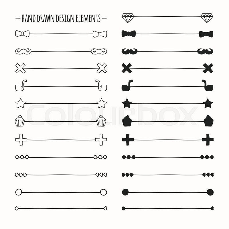 800x800 Hand Drawn Vector Line Border Set And Stock Vector Colourbox