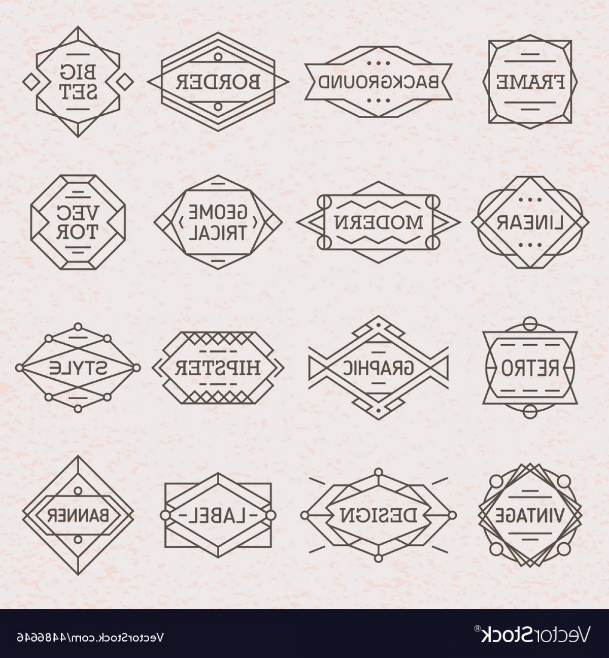 1200x1296 Modern Hipster Linear Frames Borders Vector Soidergi