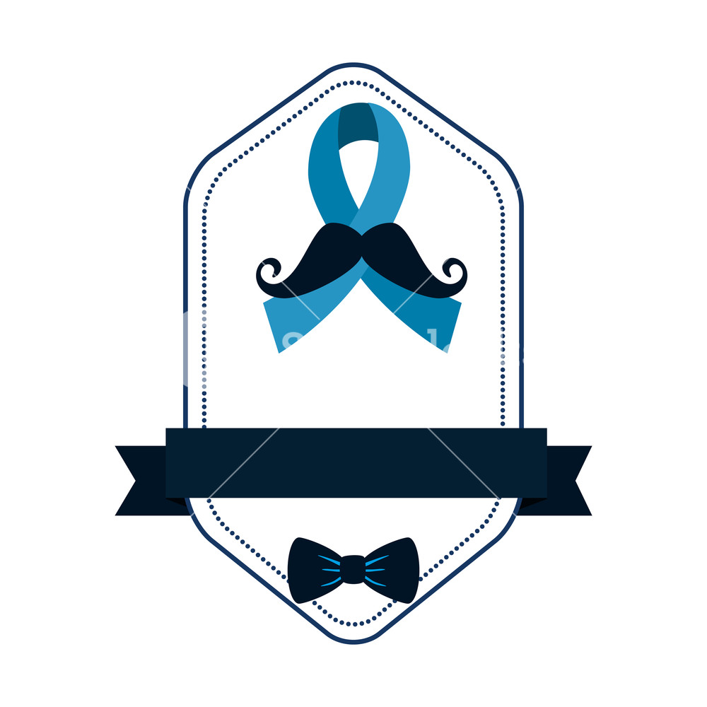 1000x1000 Mustache Hipster With Ribbon And Bowtie Frame Vector Illustration