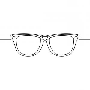 300x300 Hipster Mustache Accessory With Eyeglasses Vector Illustration