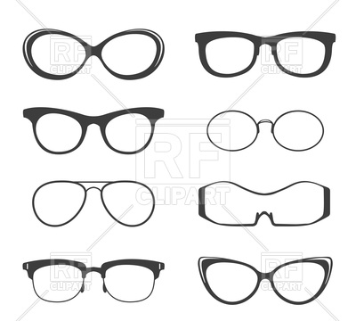 400x360 Hipster Glasses Set On White Background Vector Image Of Objects