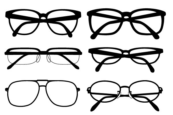 600x400 Silhouette Glasses Vector